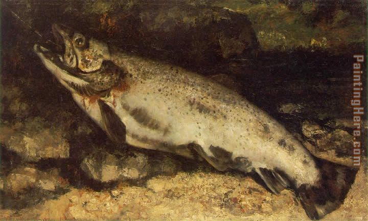 The Trout painting - Gustave Courbet The Trout art painting